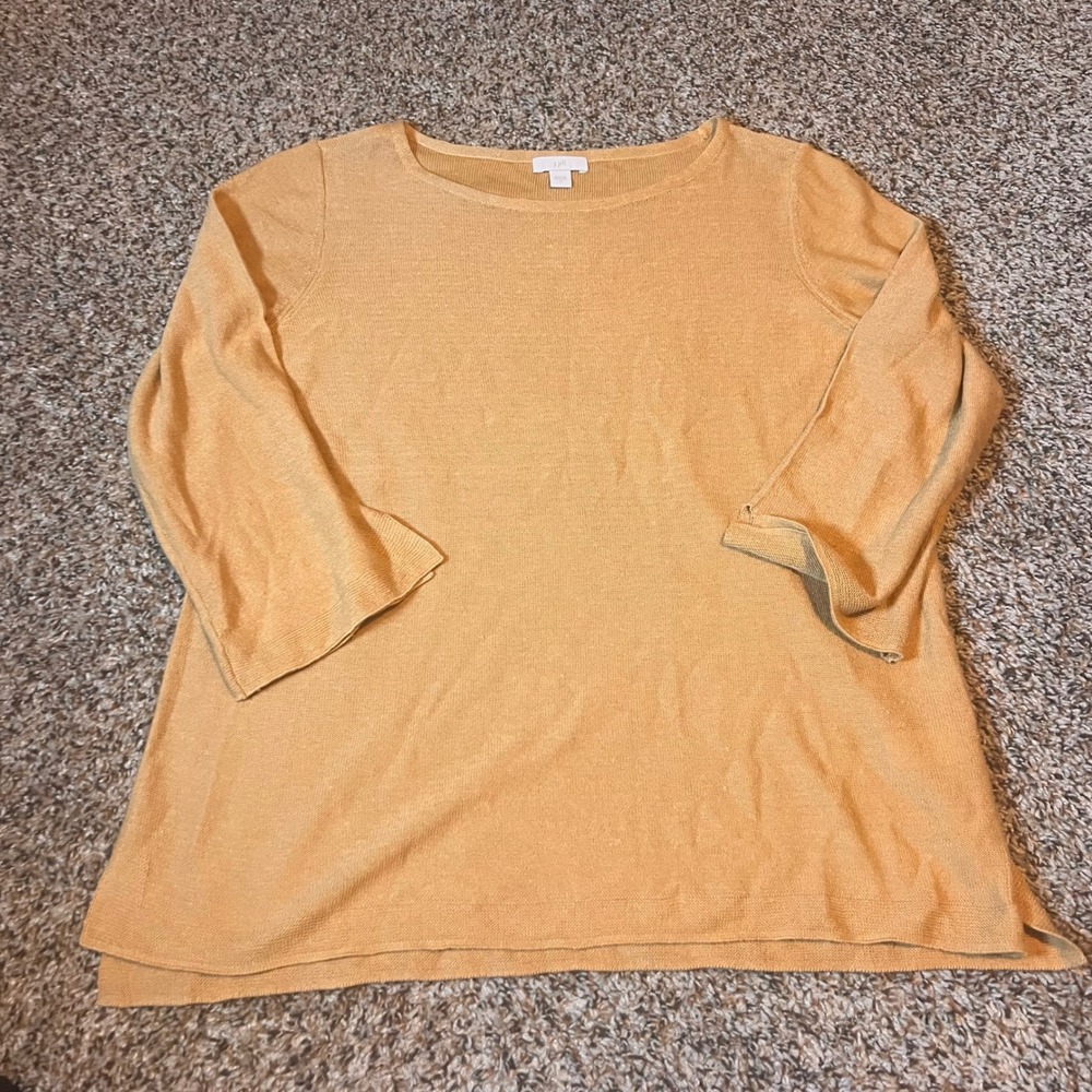J.Jill Women's Size S‎ Brown  Knit Top Linen Blend
